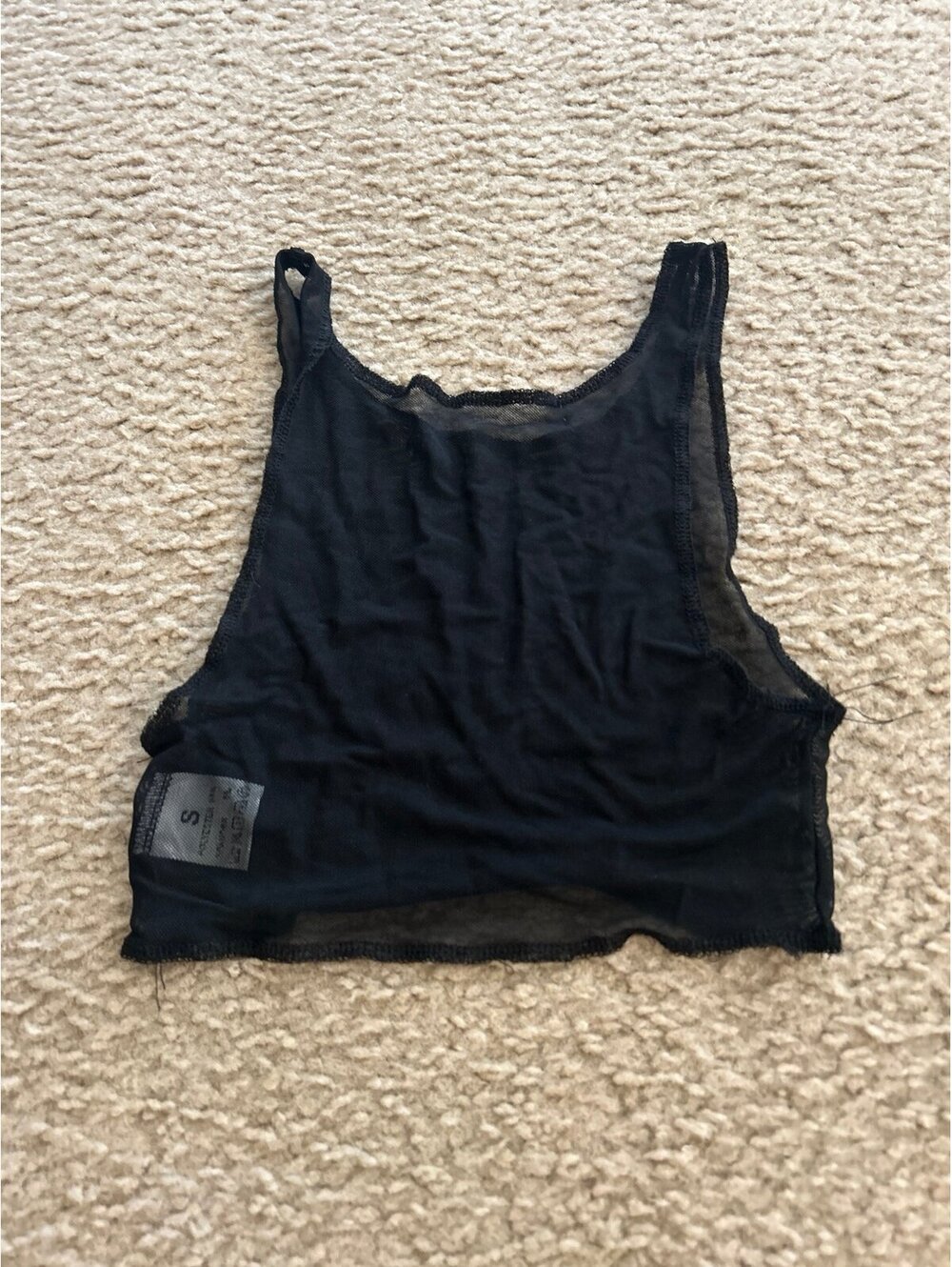 C525 sexy mesh top see thru small crop top